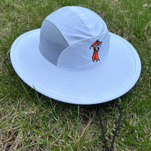 Load image into Gallery viewer, Imperial Swinging Pete Bucket Sun Hat- White with Grey
